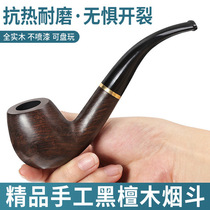 Pipe solid wood filter smoke classic mens curved ebony ring old-fashioned hand-carved hot-selling plus