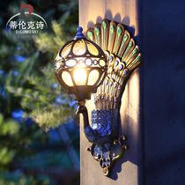 Outdoor Wall Lamp Super Bright Villa Big Entrance Veranda Chinese Outdoor Waterproof Retro Peacock External Wall Led Courtyard Lamp