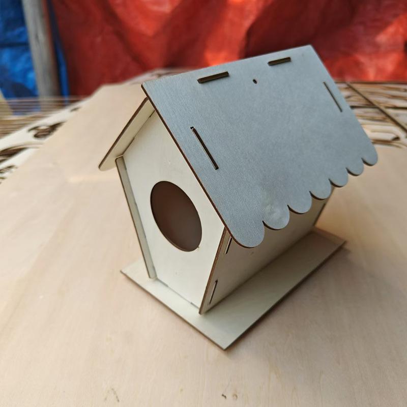 General Technical Work: Handmade Bird's Nest DIY Birdhouse Decoration Small Wooden House