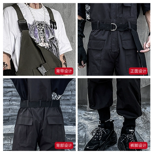 Мужской джинсовый трендовый брендовый комбинезон, штаны для влюбленных, оверсайз, популярно в интернете, эффект подтяжки