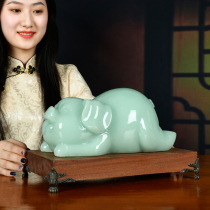 Lucky pig ornaments Jade pig zodiac Living room Xuan cabinet TV wine cabinet Desktop decorations Office opening gifts