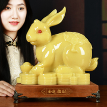 Rabbit ornaments Jade rabbit crafts Creative cute birthday gifts Living room home TV wine cabinet decorations