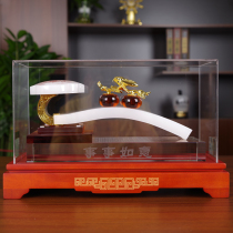 Glass jade lucky decoration Living room decoration Housewarming new house New house moving gift Entrance opening gift