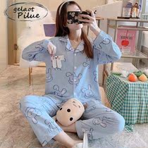 Japanese GP Pyjamas Woman 2022 New Spring Autumn Full Cotton Long Sleeve Spring Cute Rabbit Cardiovert