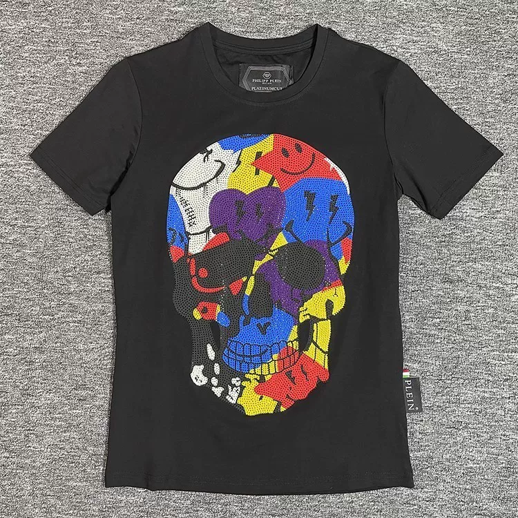 Philipp Plein/PP 24SS футболка с коротким рукавом Мужская череп нашивка и горячая слепка Feli Puli Чунся новинка