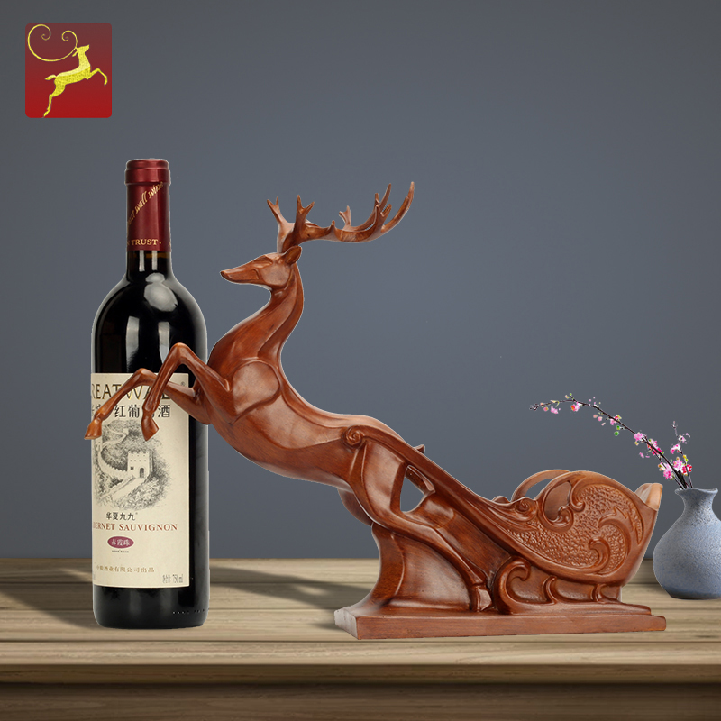 European style fawn red wine rack auspicious ornament modern wine cabinet TV cabinet creative living room decoration wedding gift