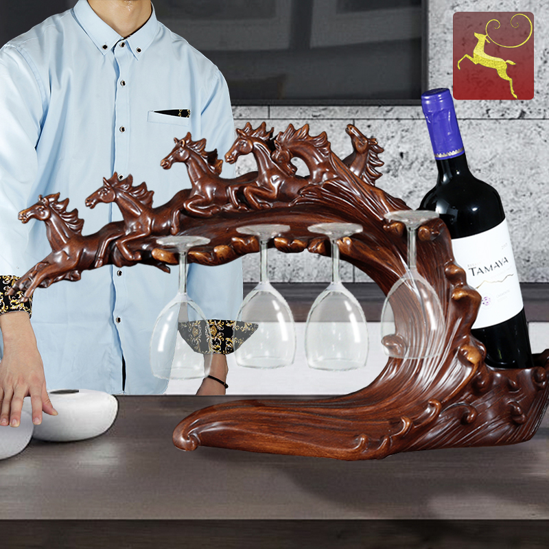 Group Horse Red Wine Rack Living Room Pendulum Nordic Home Creative wine-to-modern minimalist wine cabinet Decorative TV Cabinet Furnishing-Taobao