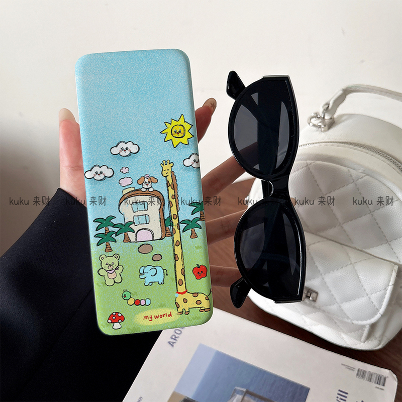 Giraffe Animal Glasses Case, High-Looking, Portable, Women's Sunglasses Case, Student and Children's Myopia Glasses Storage Box