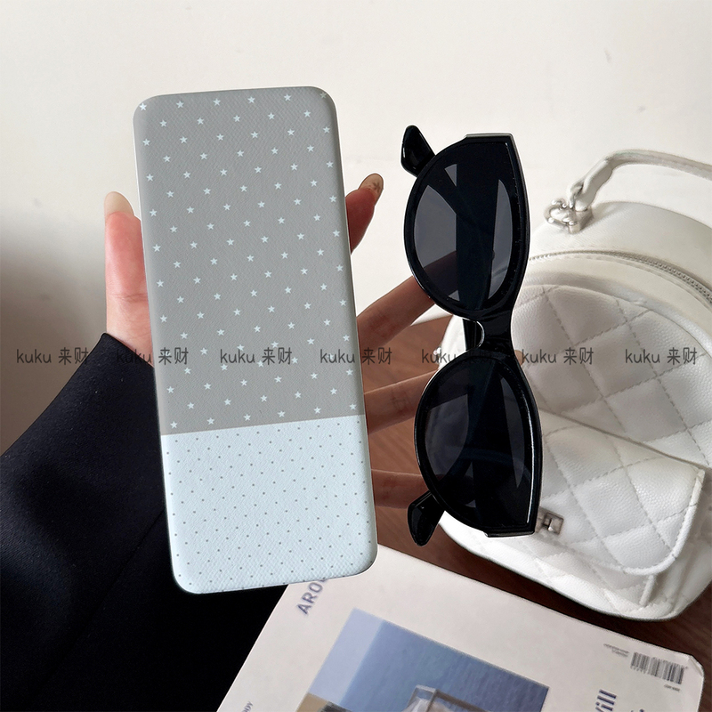 Star Wings Polka Dot Glasses Case High-Quality Portable Women's Sunglasses Case Student Children's Myopia Glasses Storage Box