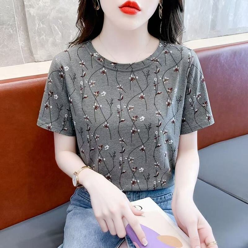 Short-Sleeved T-Shirt for Women, Summer, Loose Fit, Slimming, Guangzhou Baijia Shahe, Humen, Jieyang, Puning, Summer Tops, Women's Clothing, Age-Reducing Short-Sleeved T-Shirt for Women, Summer, Loose Fit, Slimming, Guangzhou Baijia Shahe, Humen, Jieyang, Puning, Summer Tops, Women's Clothing, Age-Reducing