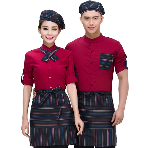 Сотрудник Catering Cathing Chef Hotot Pot Shop Ресторан быстрого питания Отель Официант Работа для одежды с длинным рукавом с длинным рукавом женский и лето