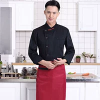 Черные длинные рукава (топ + фартук)