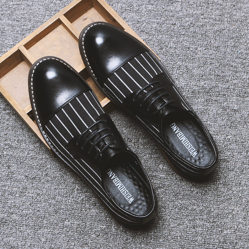 Leather shoes men's British style business formal casual shoes Korean version all-match trend round head groom best man wedding men's shoes