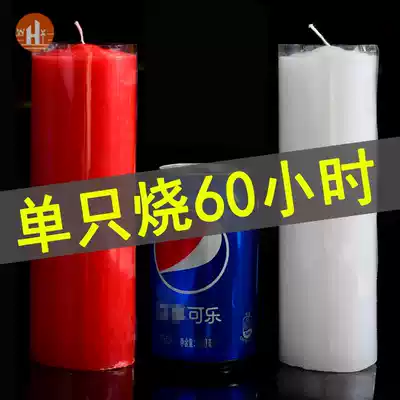 Candles Household burn-resistant old-fashioned smoke-free oversized red and white power outage emergency lighting candlestick backup for Buddha happy events