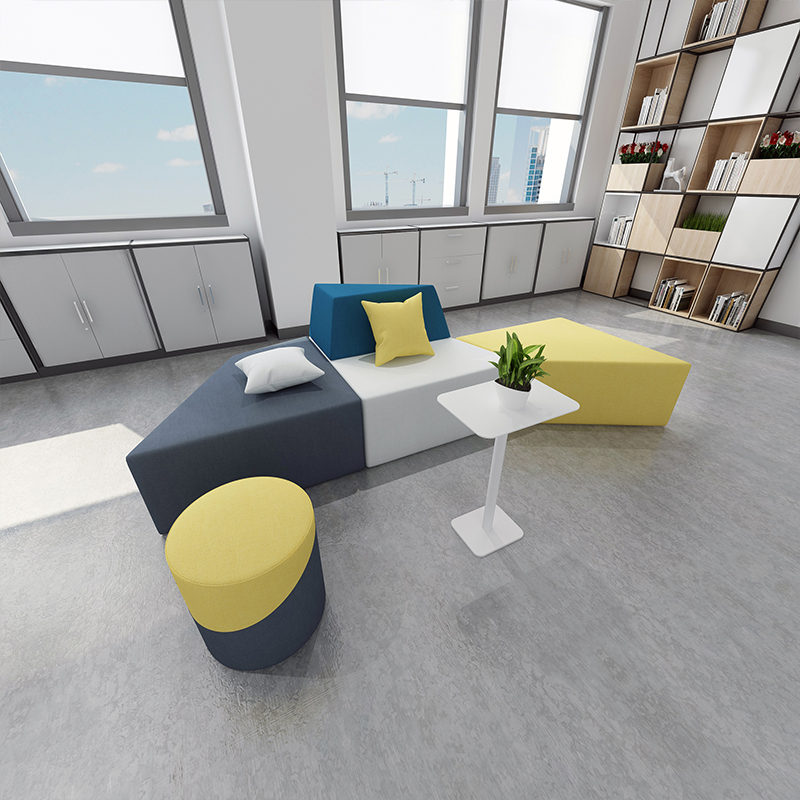 Office, creative school, training institution, reception, reception, negotiation, rest, waiting area, personalized special-shaped sofa combination