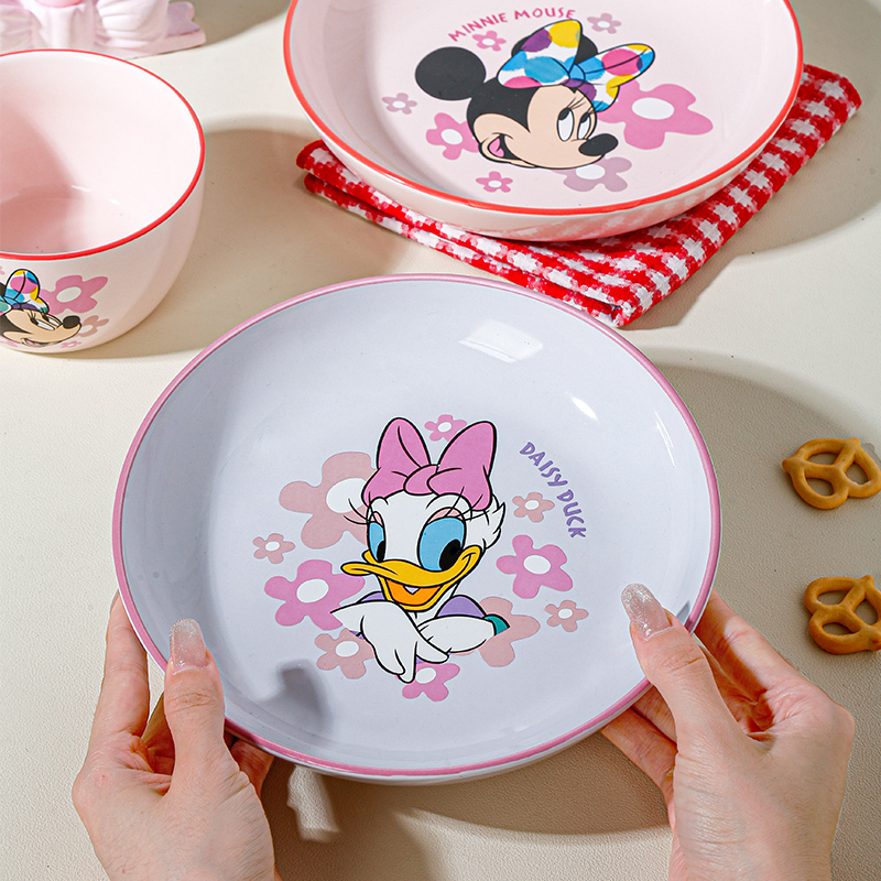 Disney Rice Bowls and Plates Tableware for One Person, Ceramic Shallow Plates and Bowls, Cartoon Colorful and Cute Children's Tableware Disney Rice Bowls and Plates Tableware for One Person, Ceramic Shallow Plates and Bowls, Cartoon Colorful and Cute Children's Tableware