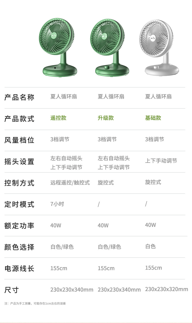 夏人 台式静音空气循环扇 7米超远送风 图17