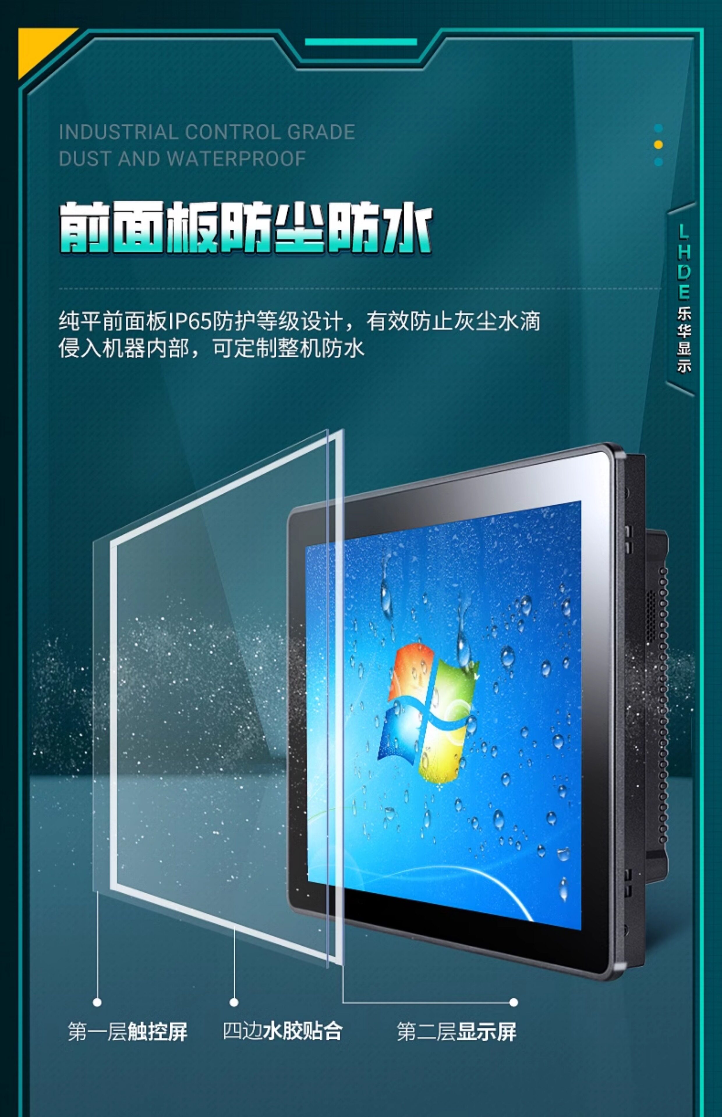 Монитор 8-21.5寸工业电脑一体机航空接头电容触摸车间产线工控平板电脑 Lhde