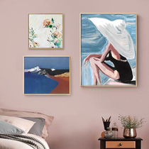 Modern Nordic style hand-painted abstract oil painting American light luxury living room combination decorative painting aisle restaurant landscape hanging painting