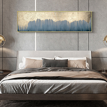 Bedroom hanging painting room American pure hand-painted oil painting living room hotel bedside template abstract decorative painting Golden Blue