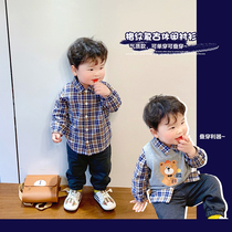 ALittle Xuan baby boy clothing spring clothing 2022 new boy shirt male and baby Han version shirt boy blouses 100 hitch