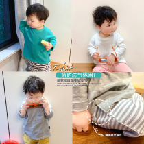 ALittle Xuan baby boy clothes autumn clothing new male baby long sleeve T-shirt with children pure cotton jersey 100 lap blouse zbj