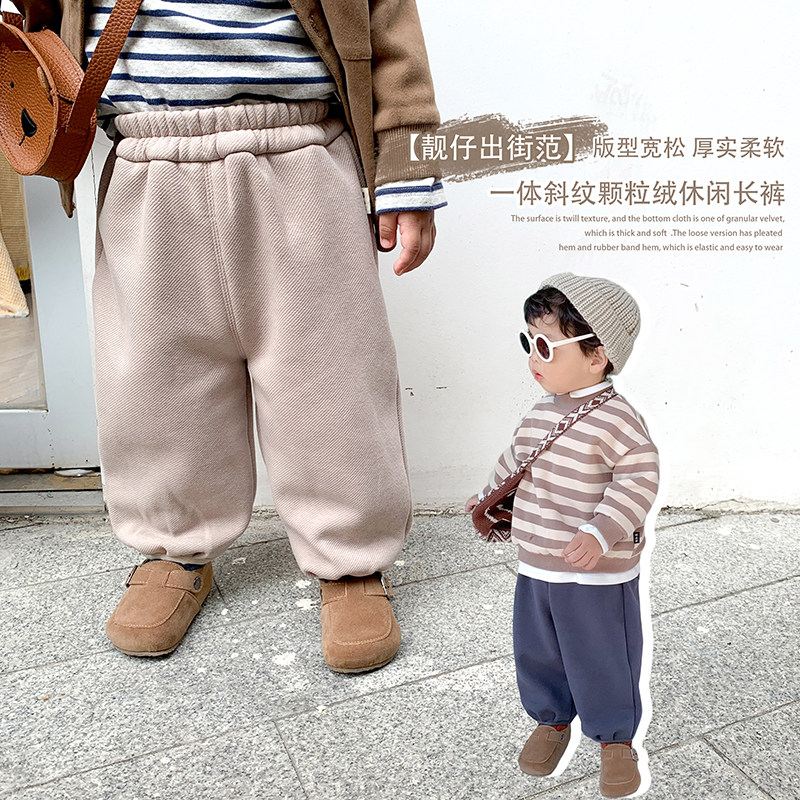 2022 infant 100 hitch-leg pants grandma pants boy Japan-ROK retro bunches 100 lap pants casual pants loose