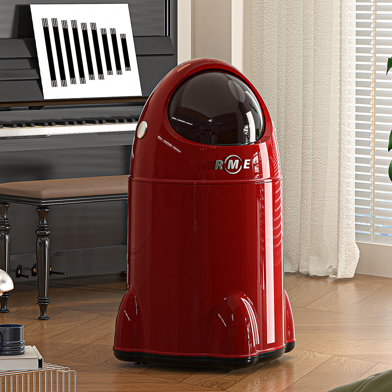 Carefully Selected Rocket Trash Can for Home Use, Creative Flip-Top Design with Wheels, Large Capacity Waste Bin for Kitchen, Living Room, and Bathroom