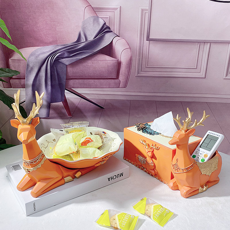 Light Extravagant Feng Shui Fruit Tray Living Room Home Dry Fruit Box Zero Food Pan Minimalist Office Commercial Tea Table Resin Candy Tray