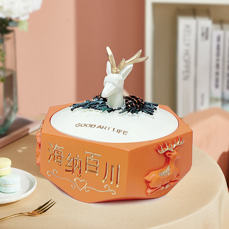 Cigarette Ashtray Personality Creative Tide Big CIGARETTE CYLINDER WITH LID ANTI-FLY ASH HOME LIVING ROOM TEA TABLE EU STYLE RESIN PENDULUM