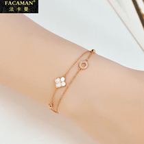 Fakaman Clover bracelet female 18K gold 2021 new niche rose gold bracelet for girlfriend gift