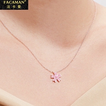 Fakaman Cherry Cherry necklace female silver light luxury niche choker 2021 new fairy simple pendant tide