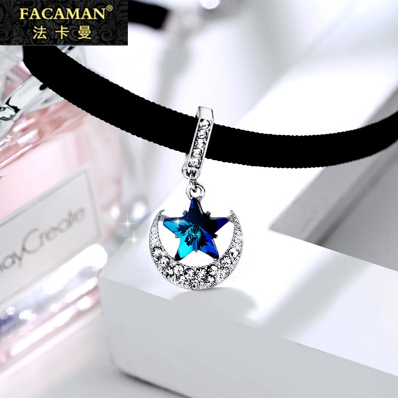 Necklace woman necklace with star moon pendant short Korean version simple neck with collarbone chain necklace neck chain