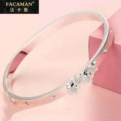 Sterling silver bracelet female niche design Korean simple personality solid hand decoration Net Red cold wind send girlfriend