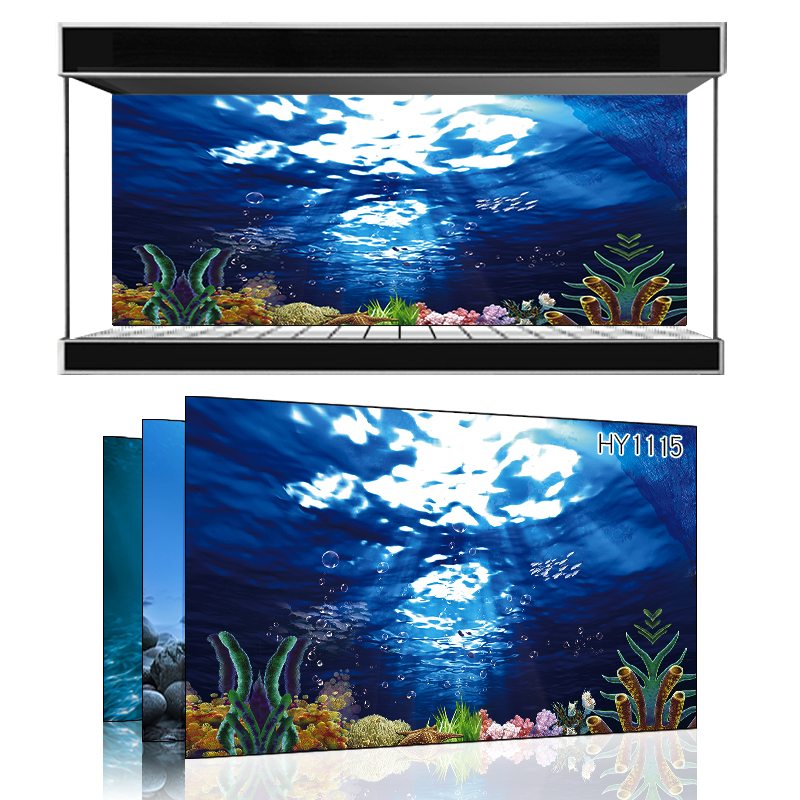 Beautiful pet exhibition custom-made fish tank background ocean underwater world one meter sunshine sea water fish tank mural HY1115