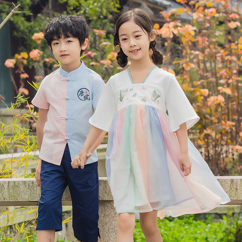 61 Children's Day Performance in the Summer Girls' Handwear China Wind Improvement Summer Kindergarten Performance for Primary School Students