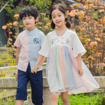 61 Childrens Day Performance in the Summer Girls Handwear China Wind Improvement Summer Kindergarten Performance for Primary School Students