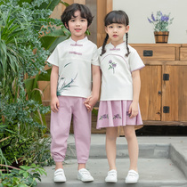 61 children to play in the national school of the Han Chinese school Performance China National Wind Primary School Childrens Summer Costume Suit