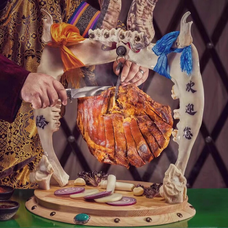 High-End Mongolian Solid Wood Plate, Handmade Artistic Plating, Mongolian Food Plating, Tableware, Sheep Head Decorative Plate, Natural Bone Plate High-End Mongolian Solid Wood Plate, Handmade Artistic Plating, Mongolian Food Plating, Tableware, Sheep Head Decorative Plate, Natural Bone Plate