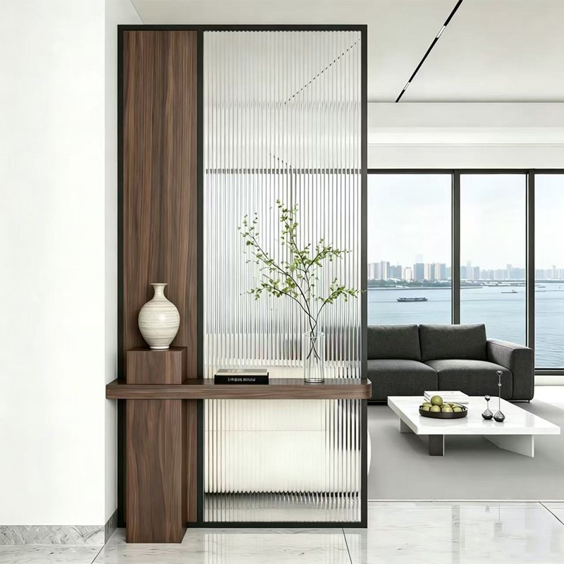 New Double-Sided Long Rainbow Glass Screen Partition for the Entrance, Simple and Modern Living Room, Foyer, Bedroom, Blocking Partition Cabinet