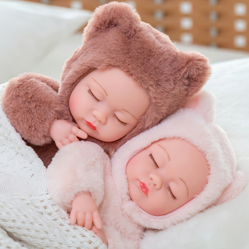 Children reassure sleeping doll doll girl holding sleeping doll cloth