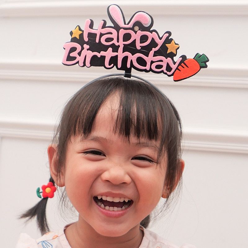 Luminous birthday headband hat children's first birthday party photo props selfie concert headband hair accessories with lights - Taobao