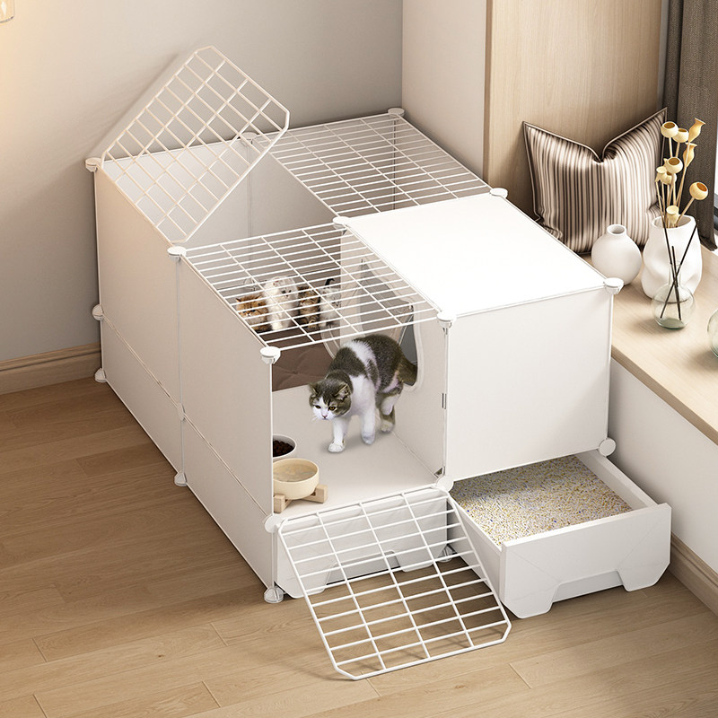 Kitty maternity ward Maternity and semi-enclosed warm belt Toilet Integrated Waiting For Cat Special Fertility Maternity Ward Cat Cage Cat Nest