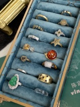 RichChen S925 silver black gold plain silver customized crystal amber natural stone niche design ring