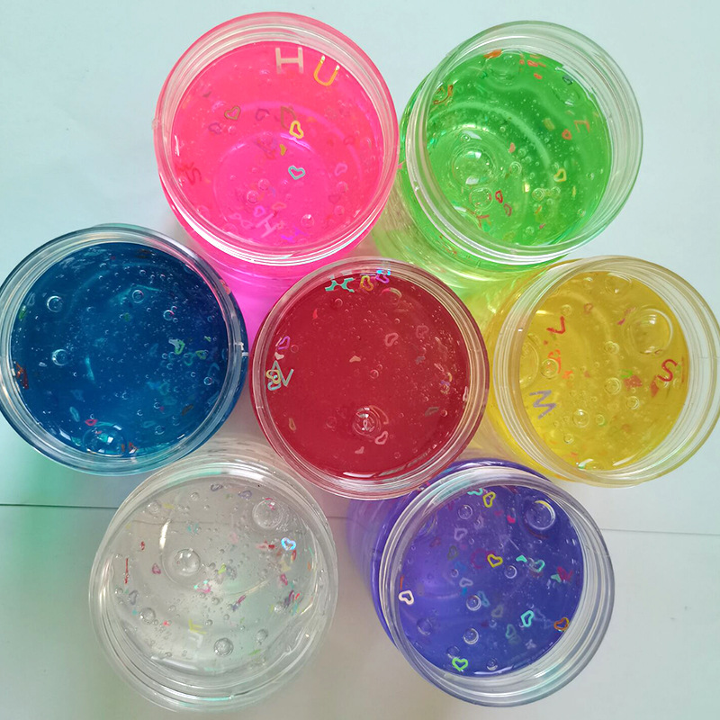 Crystal mud net red children's toys high transparency color mud sequins non-stick hands slime bubble glue transparent foam glue