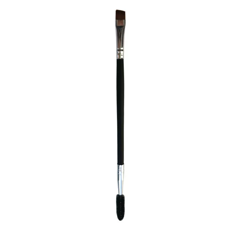 Щётка для бровей с swept eyebrow spiral, портативная деревянная ручка, ручная работа, мягкие волосы, двойная головка, косой держатель, профессиональная двойная головка, единая конструкция