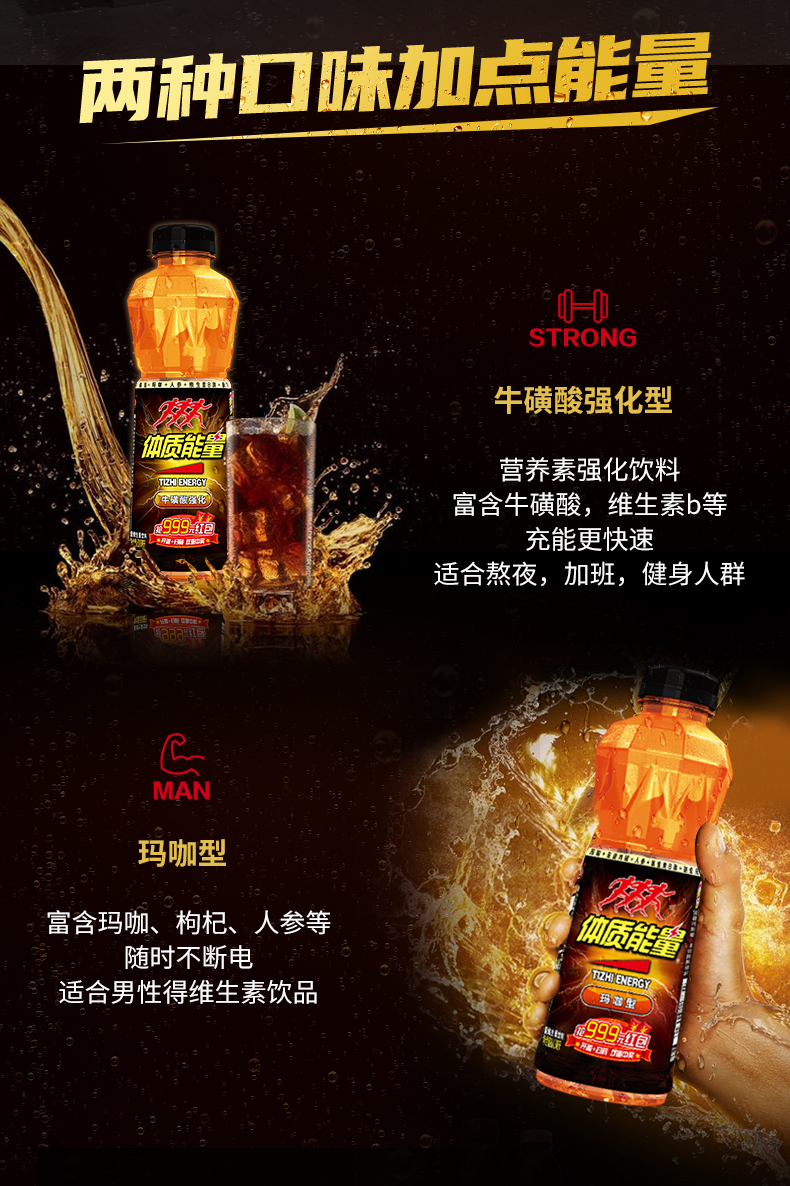 中国男篮合作品牌 中沃 牛磺酸强化型 维生素功能饮料 600ml*15瓶 图5