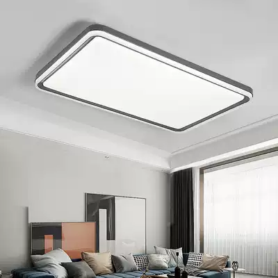 LED ceiling lamp Long 80w bedroom lamp Simple modern black and white gray ultra-thin living room lamp combination whole house package