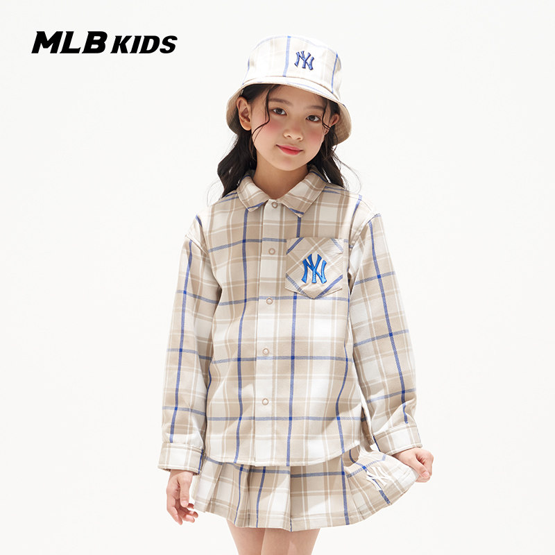MLB Children's official male and female pegge shirts casual 100 hitch long sleeve blouse 22 spring summer new product