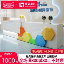 Kindergarten paint paint front desk fashion early education training agency reception desk cartoon bar desk cash register new